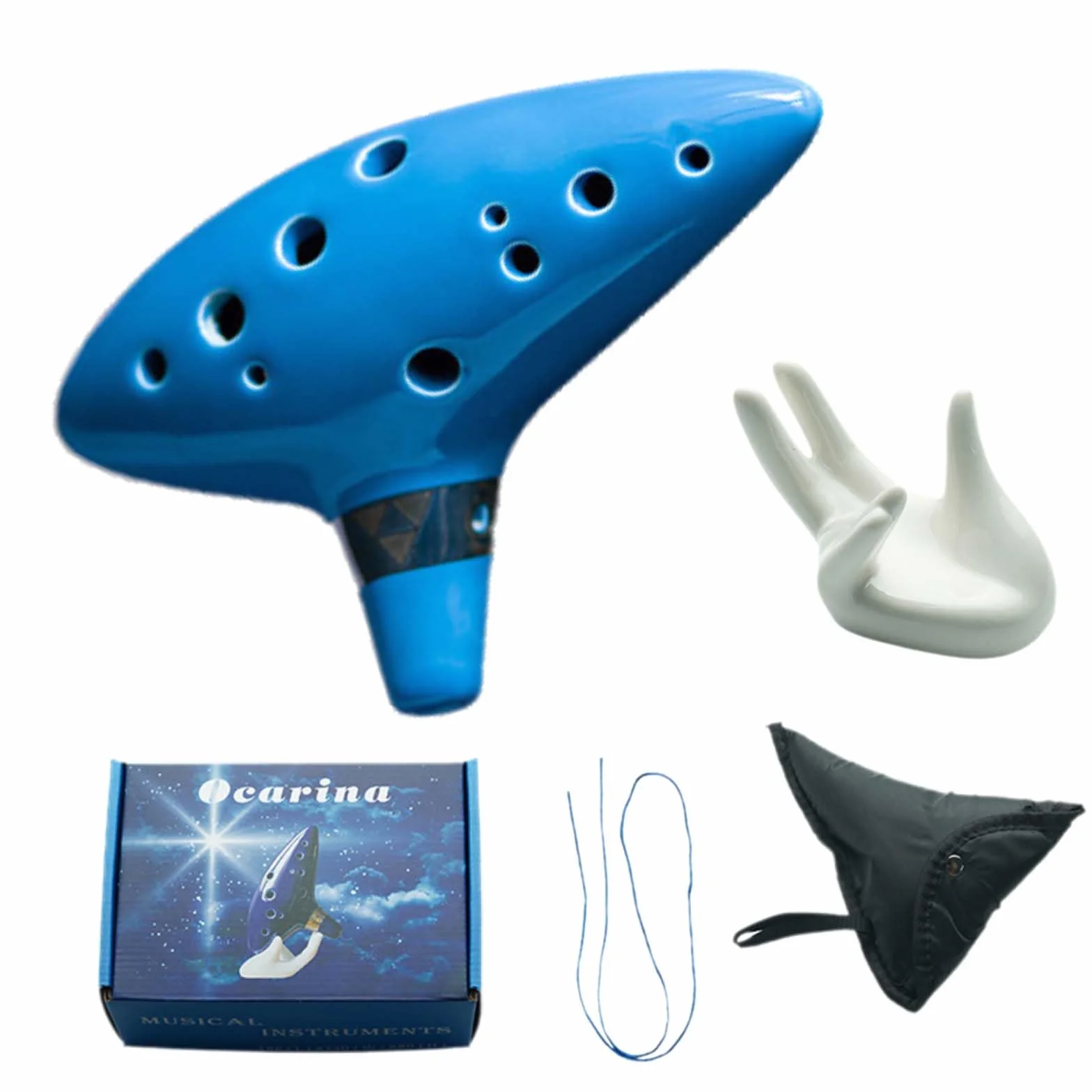 OcarinaAlto C,ZeldaOcarina Ceramica,Ocarinaa12 fori,Ocarina,12 ForoOcarina di Ceramica Alto C,Ocarina,Viene fornito con poggiamano, custodia protettiva, corda, libro di canzoni, per principianti