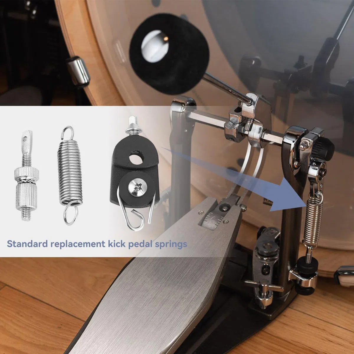 Set di Molle per Pedali per Grancassa, Camma a Molla per Pedale di Ricambio per Grancassa per Parti del Kit di Tamburi Tenditore per Strumenti a Percussione