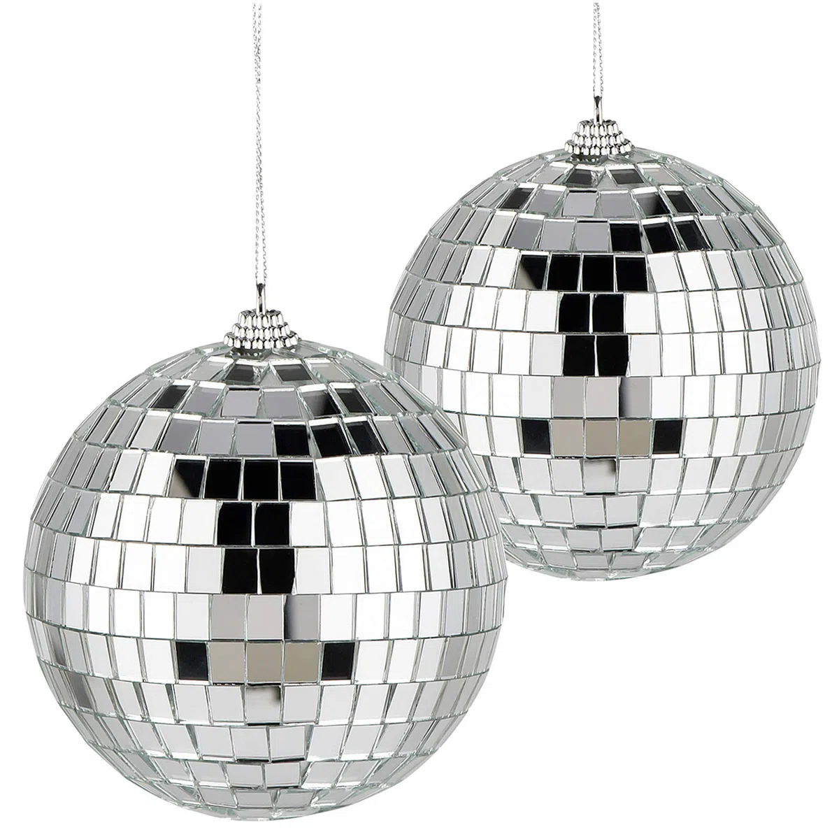 2 sfere sfaccettate a specchio, palline di Natale, sfera a specchio, per feste, ornamento decorativo per la decorazione di Natale, festa, decorazione per la casa, 10 x 10 cm