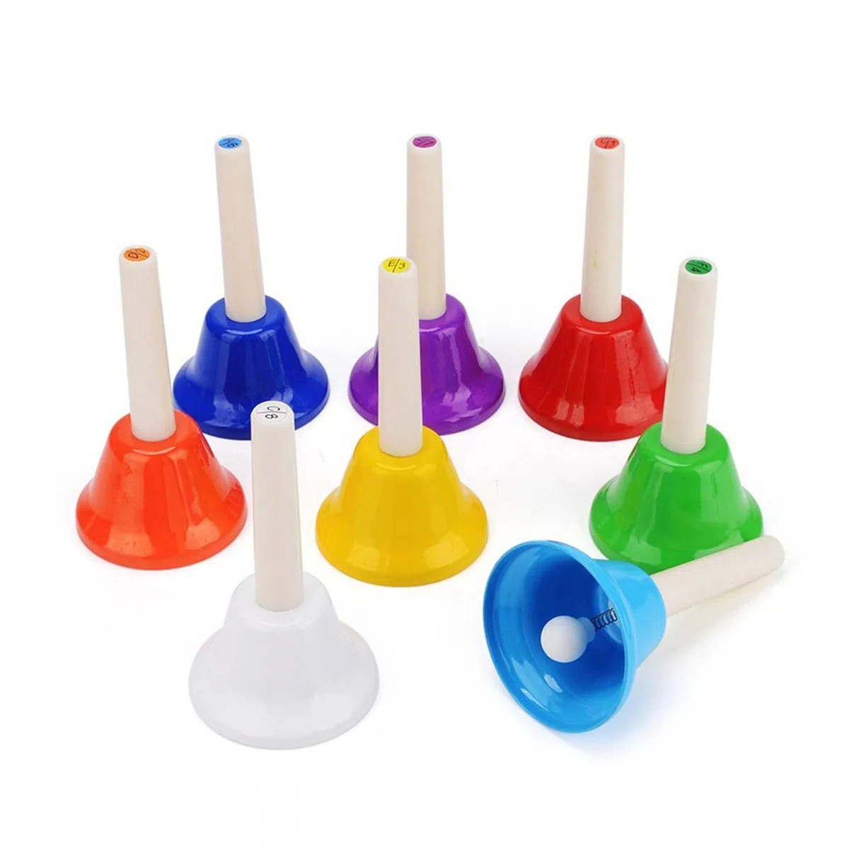 8 Note Musicali Handbells Set Campane A Mano Colorate Strumento A Percussione Campane Musicali Per Festival Insegnamento Musicale