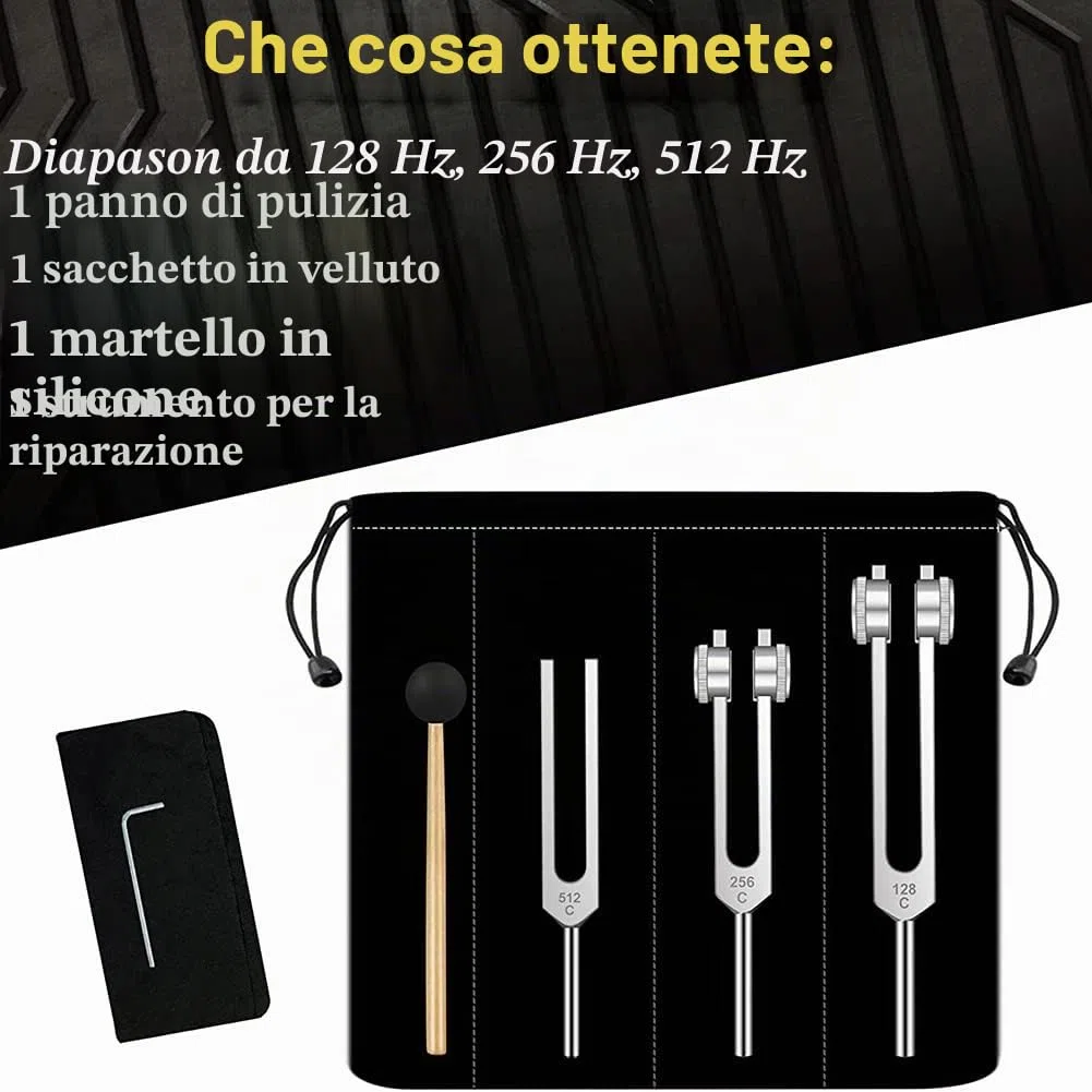 Set di – 128 Hz, 256 Hz, 512 Hz, forchette per la guarigione, , terapia suono, cervo, e anima