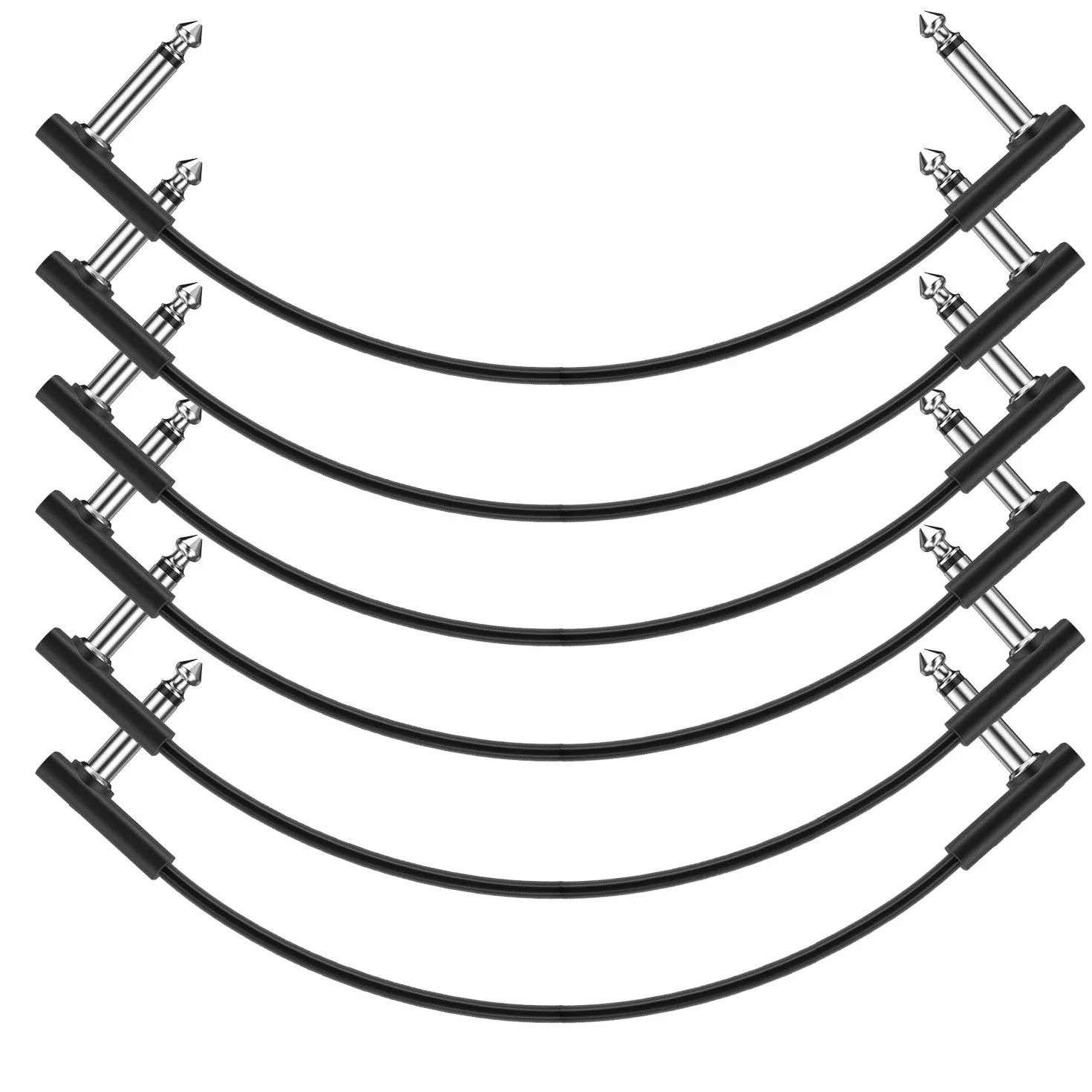 Donner 30cm Guitar Patch Cable Black 6-Pack