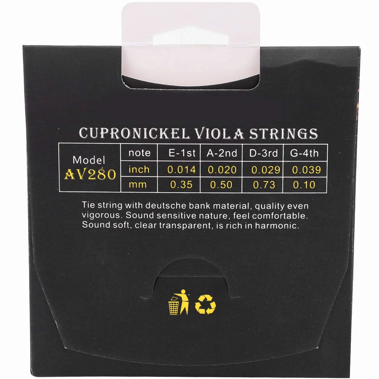Corde per Viola da 4 Pezzi Corde per Viola in Acciaio, Set di per Core AV280 per 14 16 Viole per Professionali