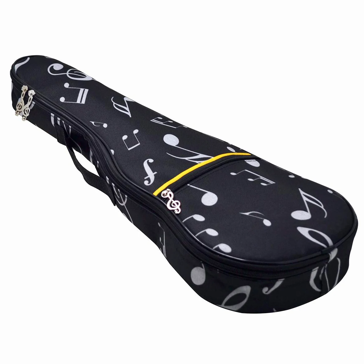 Borsa per ukulele, custodia per ukulele 21"impermeabile Oxford custodia per note musicali zaino monospalla con cinghie regolabili (Nero)