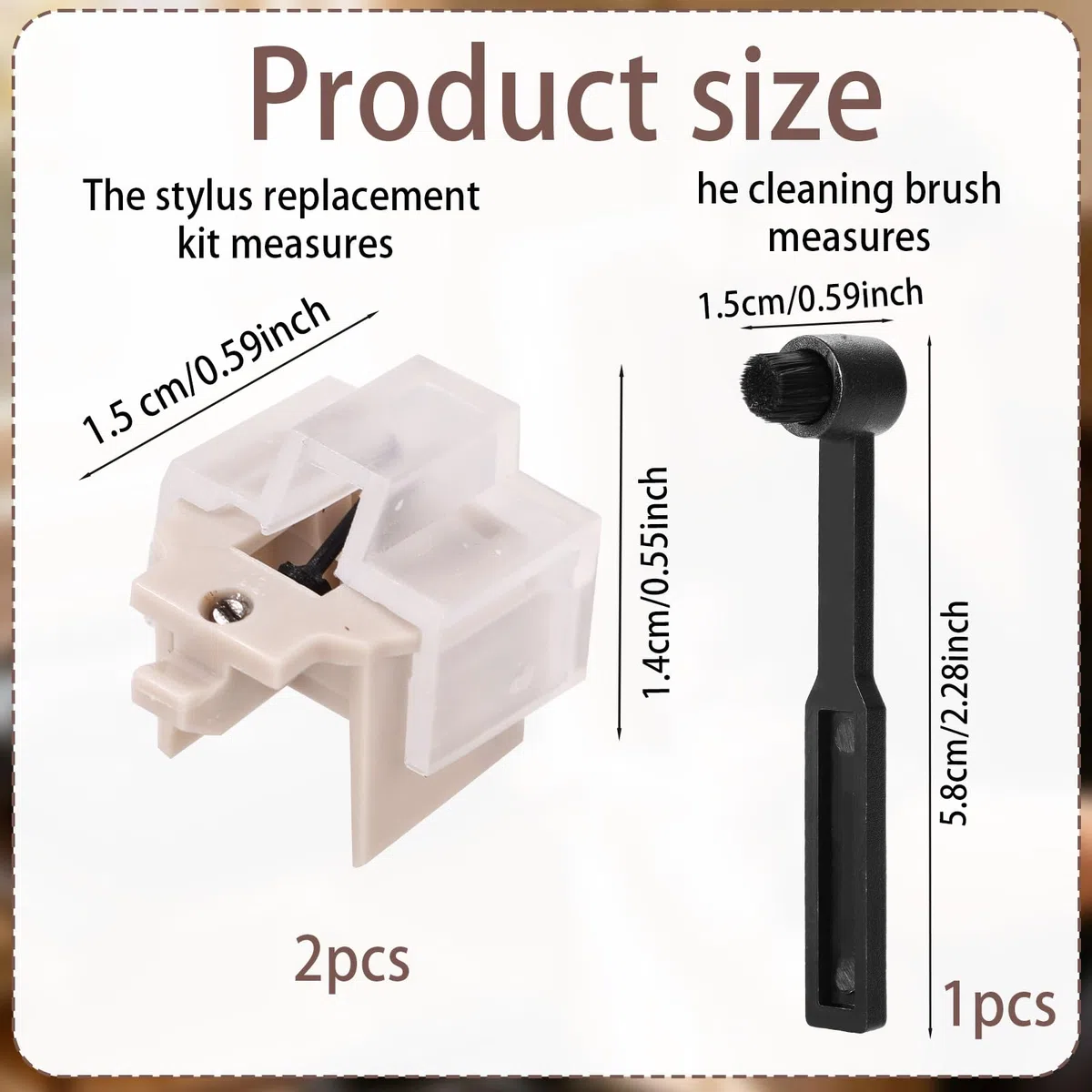 2pz Ricambio Puntine per Giradischi per Audio-Technica, Stilo Diamantato con Spazzola Compatibile con Audio-Technica AT-LP60X AT-LP60XBT AT3600L AT-LP2D-USB AT-PL300 e Altro Ancora