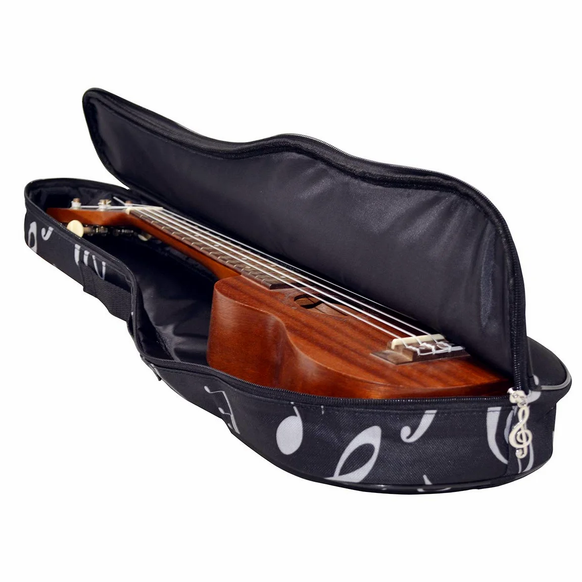 Borsa per ukulele, custodia per ukulele 21"impermeabile Oxford custodia per note musicali zaino monospalla con cinghie regolabili (Nero)