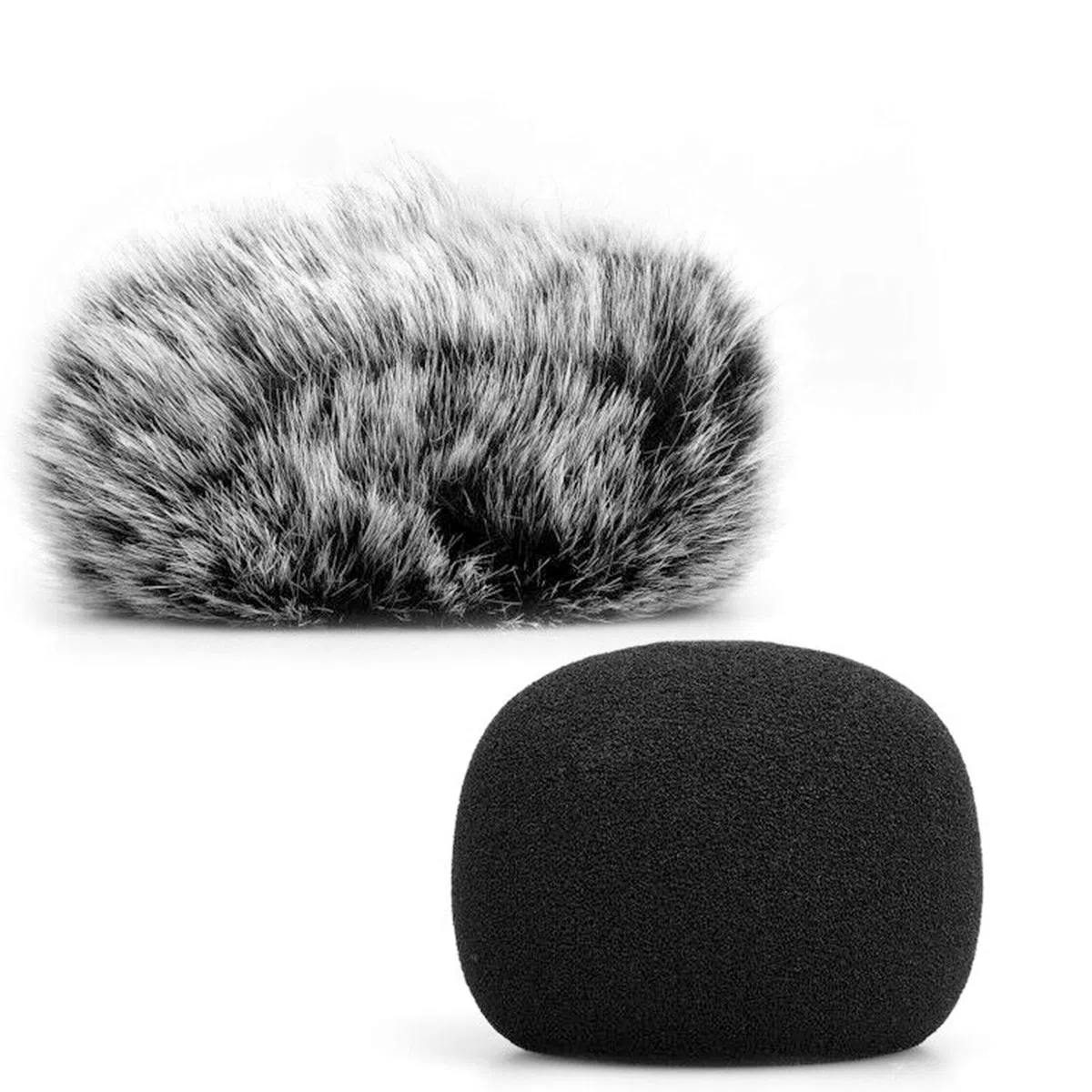 ChromLives parabrezza per microfono, parabrezza in peluche parabrezza + parabrezza in schiuma per microfono compatibile con Zoom H1 H1n Apogee Mic e altro, peloso e schiuma 2Pack