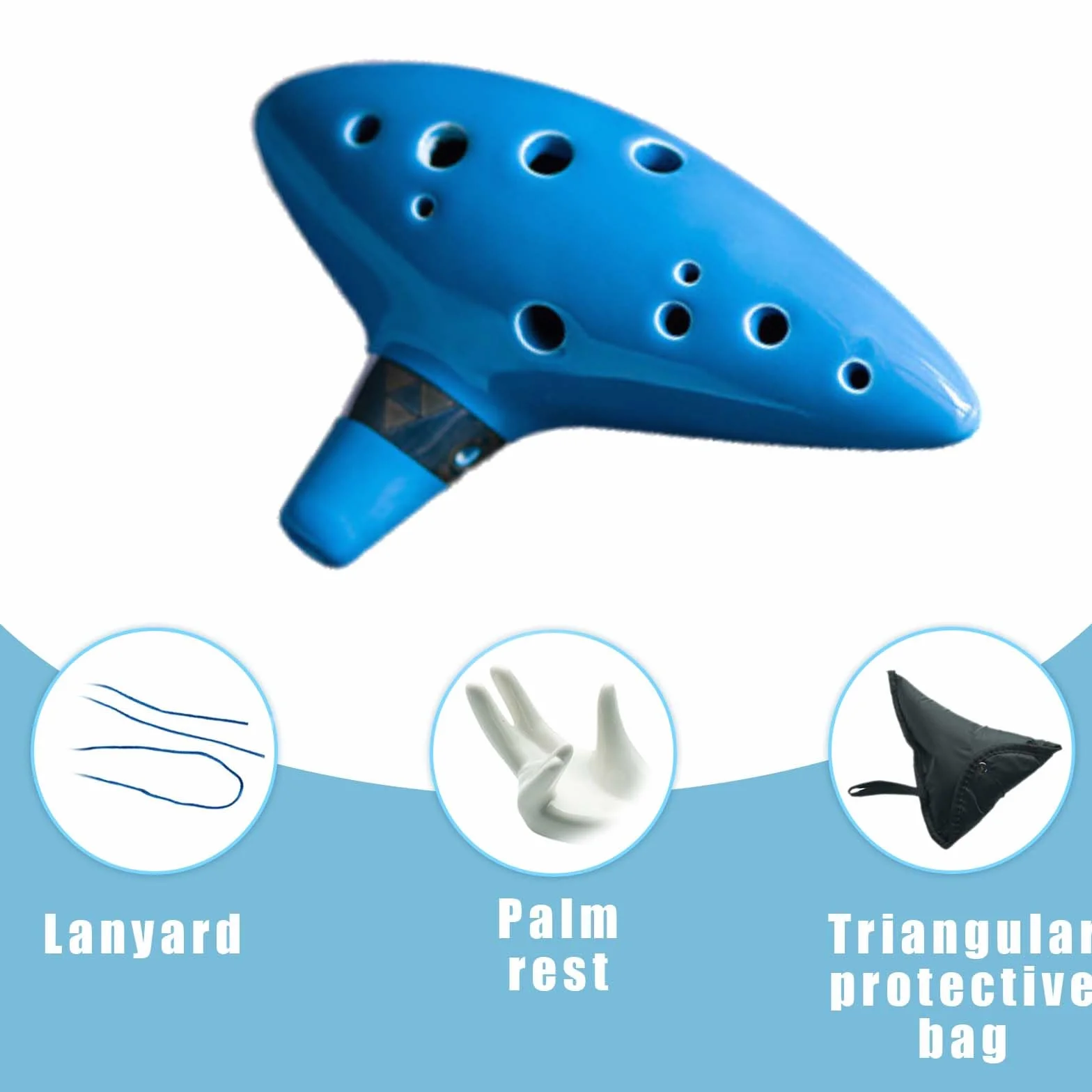 OcarinaAlto C,ZeldaOcarina Ceramica,Ocarinaa12 fori,Ocarina,12 ForoOcarina di Ceramica Alto C,Ocarina,Viene fornito con poggiamano, custodia protettiva, corda, libro di canzoni, per principianti