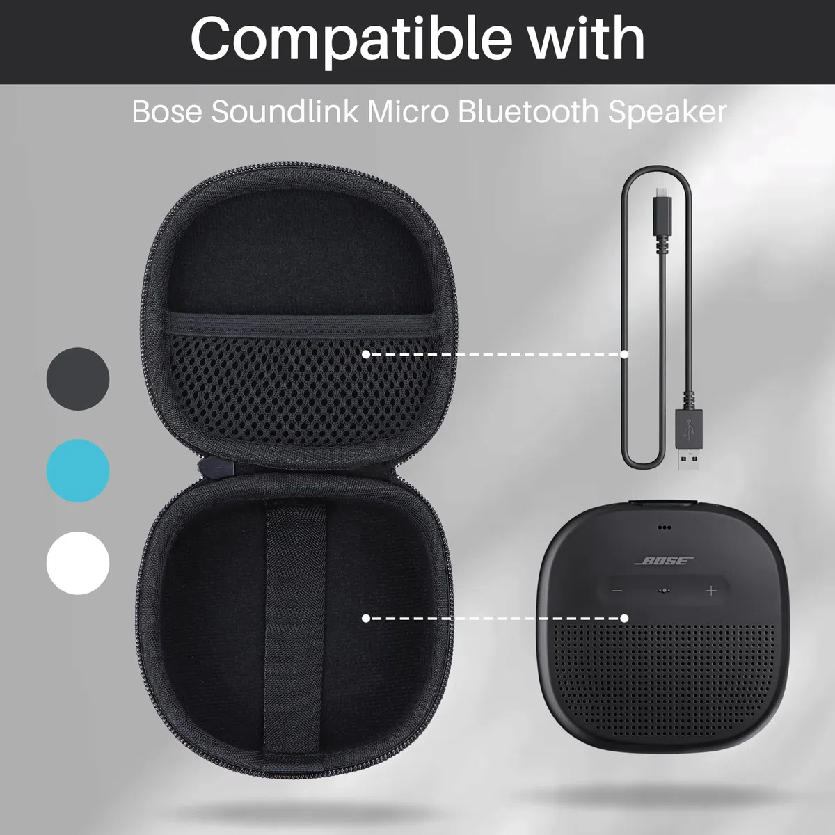 Lebakort ﻿Duro Viaggio Caso Custodia per Bose SoundLink Micro Diffusore Portatile (Nero)