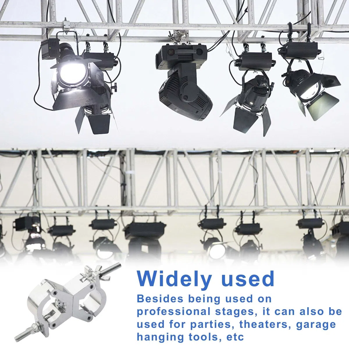 2 pezzi Ganci per tralicci, Morsetti, Morsetti per tralicci, Morsetto per Traliccio, 30-35 mm, Ganci Tralicci Luci Uso,Truss Clamp,ganci per clip da palco per altoparlanti o accessori di illuminazione