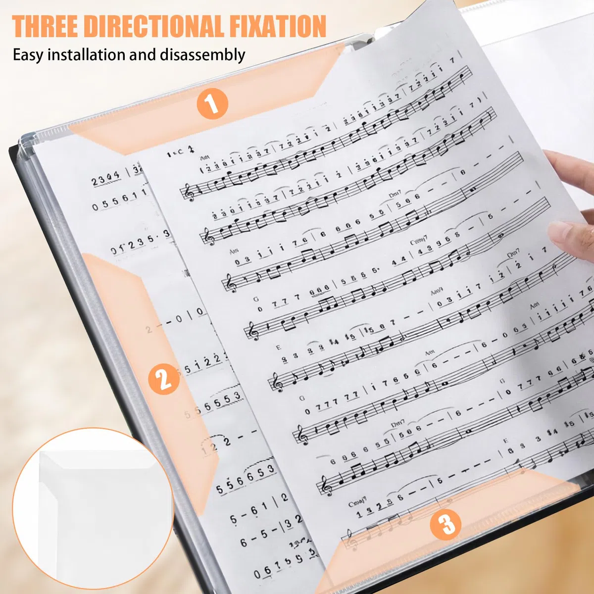15 Scomparti/60 A4 Pagine Raccoglitore Porta Spartiti Musicali,4 Pagine Espandibili Cartelle Portaspartiti,Cartella per Spartiti per Spartiti Pianoforte Chitarra Violino
