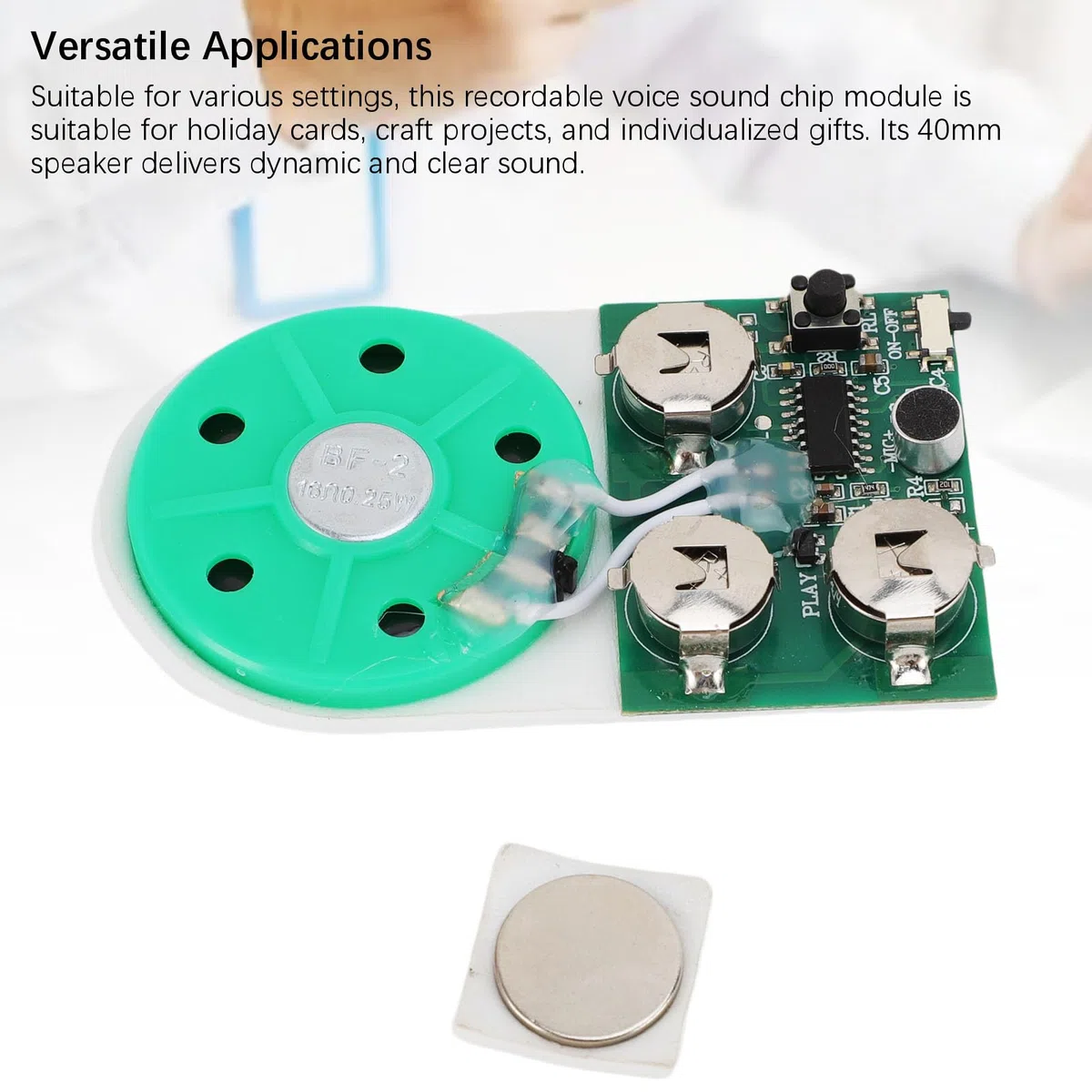 VBESTLIFE Modulo Vocale Registrabile per Biglietti D'auguri Fai-da-te, Registrazione Ripetuta di 4 Minuti, Chip di Conversazione Audio Musicale per Cartoline di Natale, Portagioielli