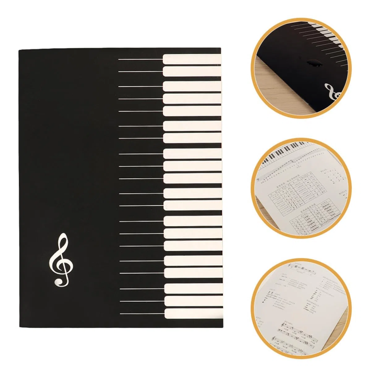 Alasum Quaderno Riutilizzabili Musica 3 Pezzi Nero Pentagrammato in Carta per Pagine Strappabili per Appunti Musicali All'aperto