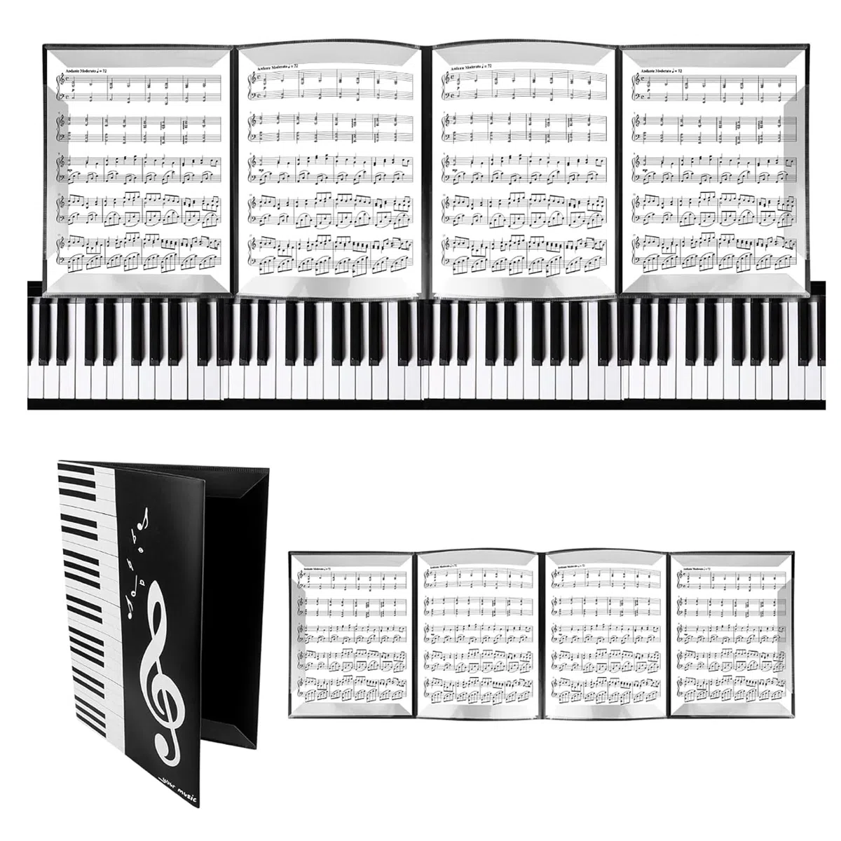 Raccoglitore Porta Spartiti Musicali 6 Pagine Cartelle per Musicisti Impermeabile Cartella per Spartiti Porta Documenti Musicale per Pianoforte Chitarra Violino Carta Documenti Amanti