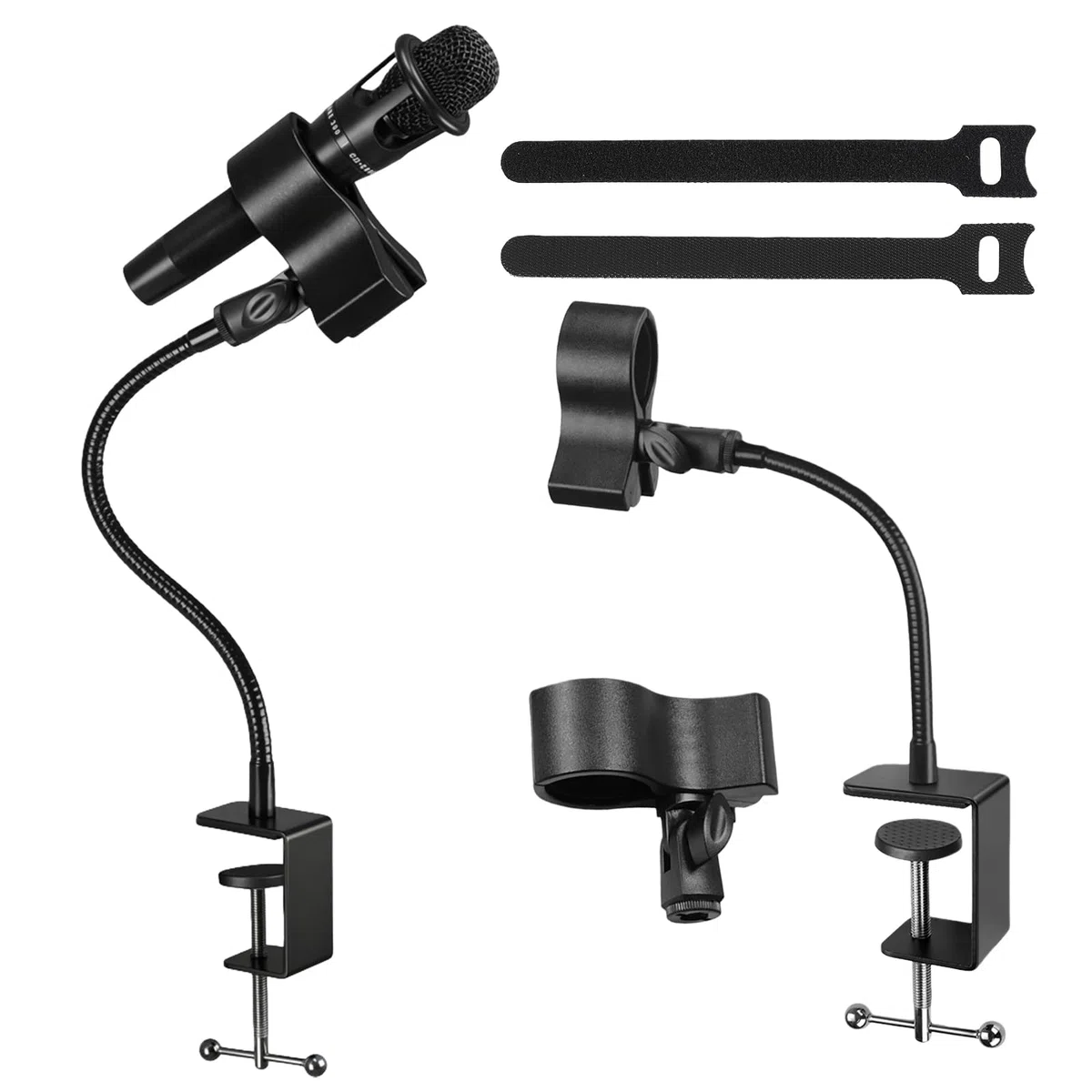 Supporto Per Microfono Da 50 Cm: Braccio A Collo Di Cigno Regolabile Con Clip In Metallo, Nero