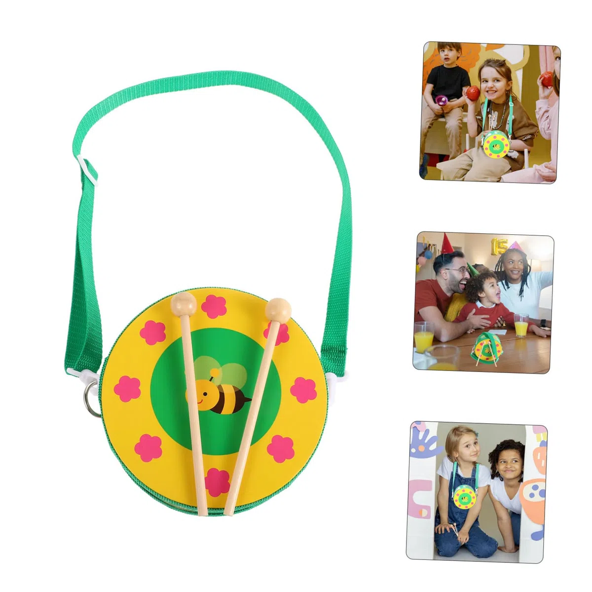 Tamburo A Mano in Legno Per Bambini E Bambine Strumento Musicale Educativo Percussioni Prescolari Per Bambini Piccoli