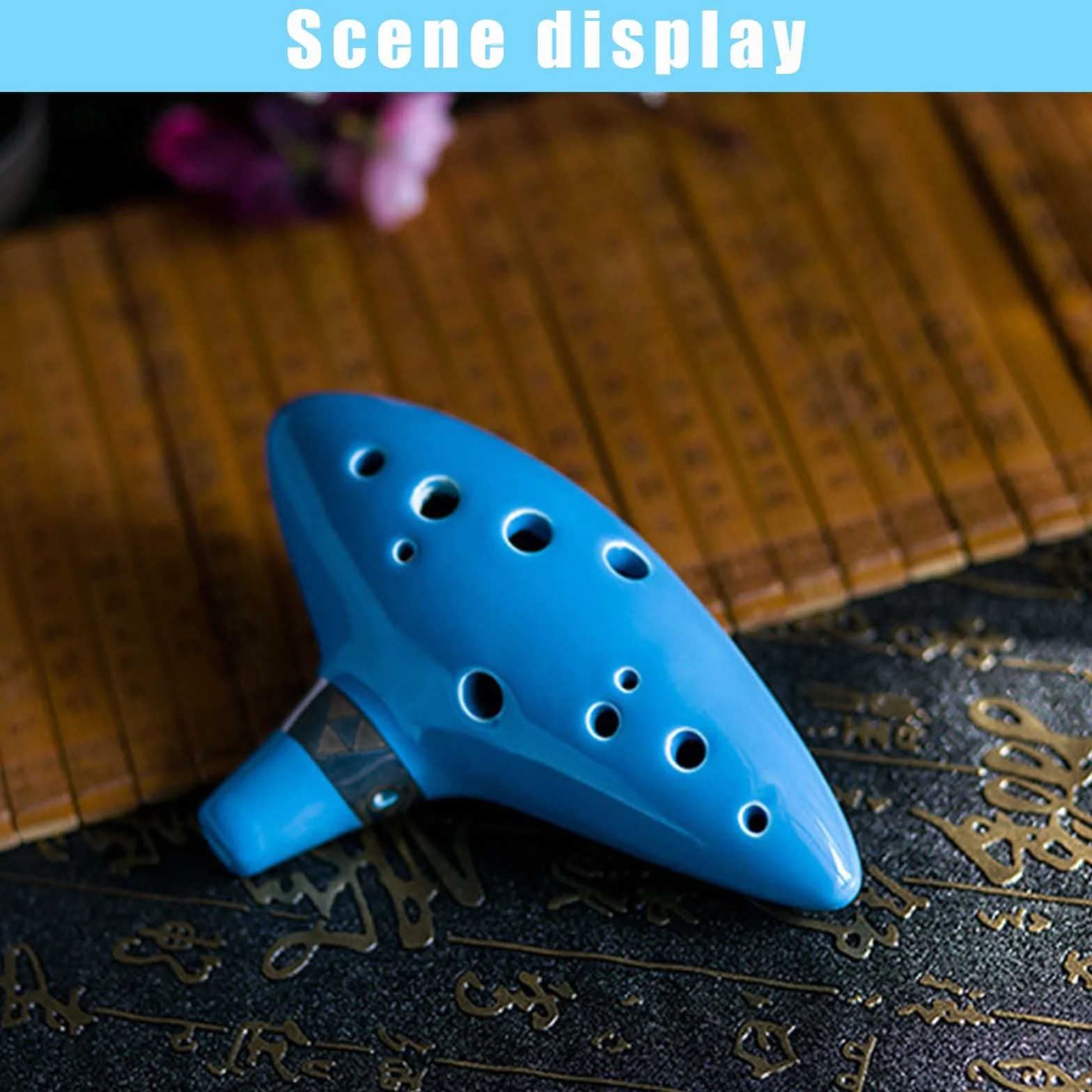 OcarinaAlto C,ZeldaOcarina Ceramica,Ocarinaa12 fori,Ocarina,12 ForoOcarina di Ceramica Alto C,Ocarina,Viene fornito con poggiamano, custodia protettiva, corda, libro di canzoni, per principianti