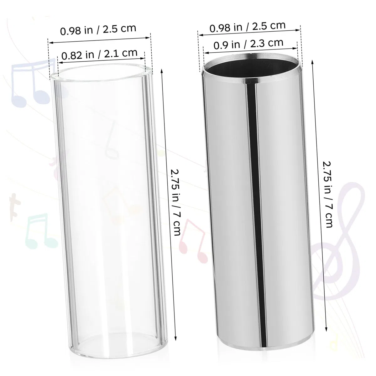 2pezzi Slide Per Chitarra Inossidabile Slide Bottleneck Per Chitarra Accessori Per Musicisti Professionisti e