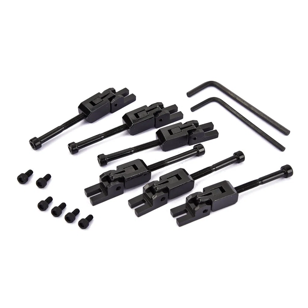 Alnicov, Set di 6 sellette con sistema a doppio bloccaggio per tremolo di chitarra Floyd Rose, con viti bloccacorde