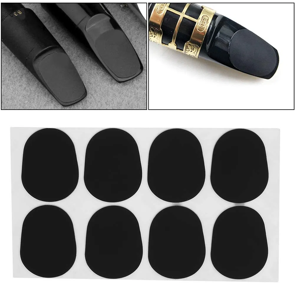 Cuscinetti per Bocchino, Gomma per Sassofono e Clarinetto, 8 pezzi 0.5mm / 0.02 pollici per Sassofono Sax Clarinetto Bocchino (nero) (0,5 mm / 0,02 pollici)