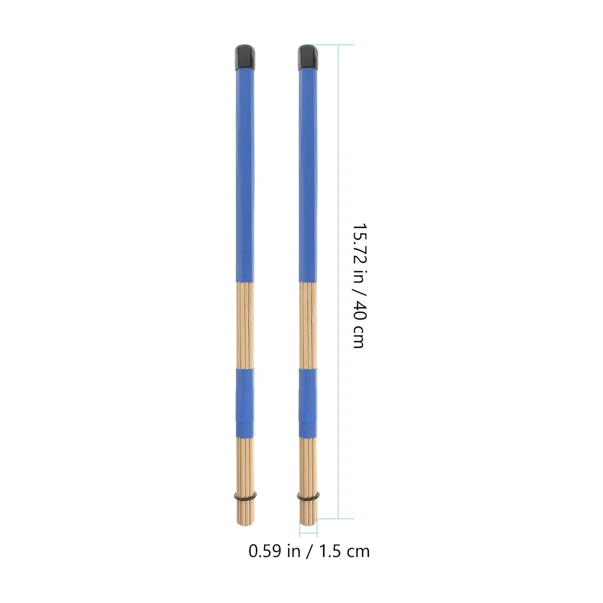 Healifty - 1 paio di bacchette per batteria in bambù per canna da pesca Jazz musica popolare portatile costruzione solida blu