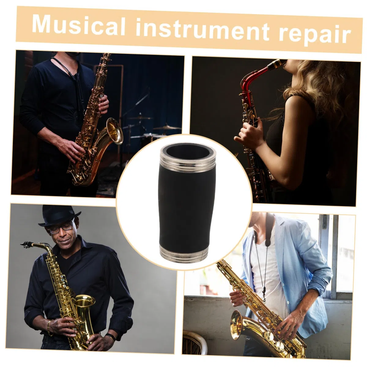 Accessorio per Clarinetto Tubo Barile Nero 62mm in Plastico Lavorazione Precisa per Studenti e Professionisti, per Concerti e Insegnamento