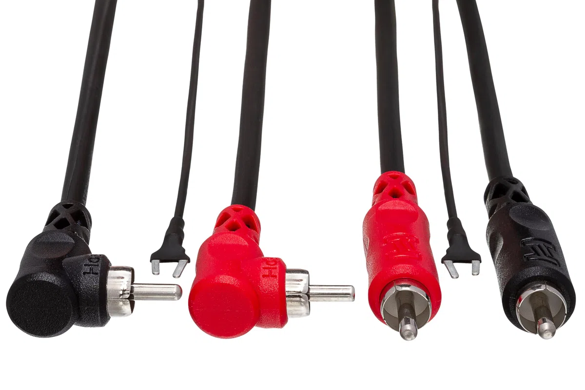 Hosa CRA-202DJ, Stereo Interconnect, Dual RCA to Same with Ground Wire, 2 m