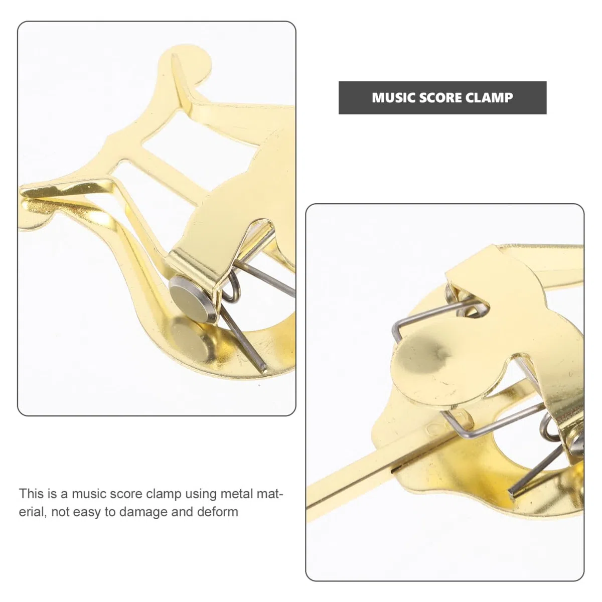 Abaodam Clip Per Spartiti Musicali Per Tromba Lira in Metallo Porta Spartiti Compatto E Portatile Per Strumenti a Fiato Come Tromba E Cornetta 7.20X2.05X0.79In Supporto Robusto E Facile Da Usare