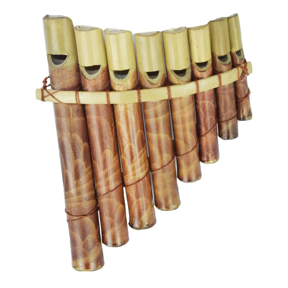 Flauto di pan in bambù con imboccatura - Ideale per Principianti - Strumento musicale a fiato, realizzato a mano - Strumenti musicali, giocattoli per bambini Klein marrone