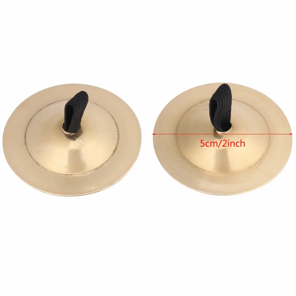 Gold finger piatti in ottone, 2 pezzi danza del ventre in ottone dito Zills/Sagats/piatti, 5 cm/5,1 cm finger Cymbals strumento musicale del ventre danza di