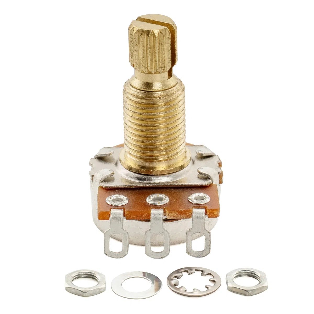 Musiclily Pro Metriche B500K Mini Potenziometro Split Long Shaft Lineare Pots per Chitarra Elettrica e Basso (Set di 4)