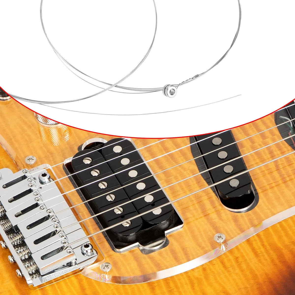 OTOTEC 10Pcs 010 Corda Singola High E per Chitarra Elettrica, Corde Singole per Chitarra Elettrica e Acustica, Ricambi a Tensione Leggera con Buon Tono con Punta Sferica, 10 Gauge