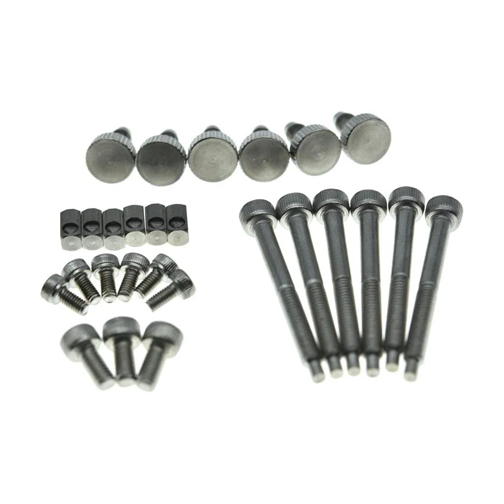 KAISH Set intero in acciaio inox Tremolo Fine Tuner viti String Insert Block Sella Viti di montaggio Dado di bloccaggio & String Lock Viti per FR