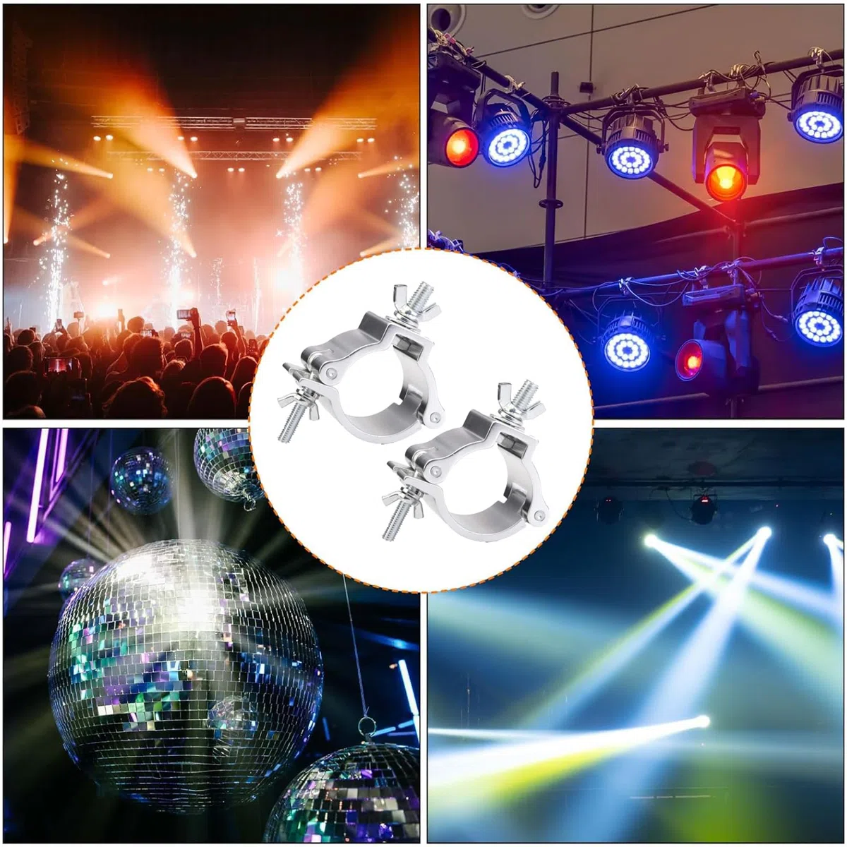 Truss Clamp Dj O-Clamp Carica Max 100Kg Luce di Scena Morsetti Gancio fit Tubo 25-30 mm Luce Della Fase Travatura Morsetti Morsetto per Traliccio in Alluminio per Dj Illuminazione Palcoscenica Faretti