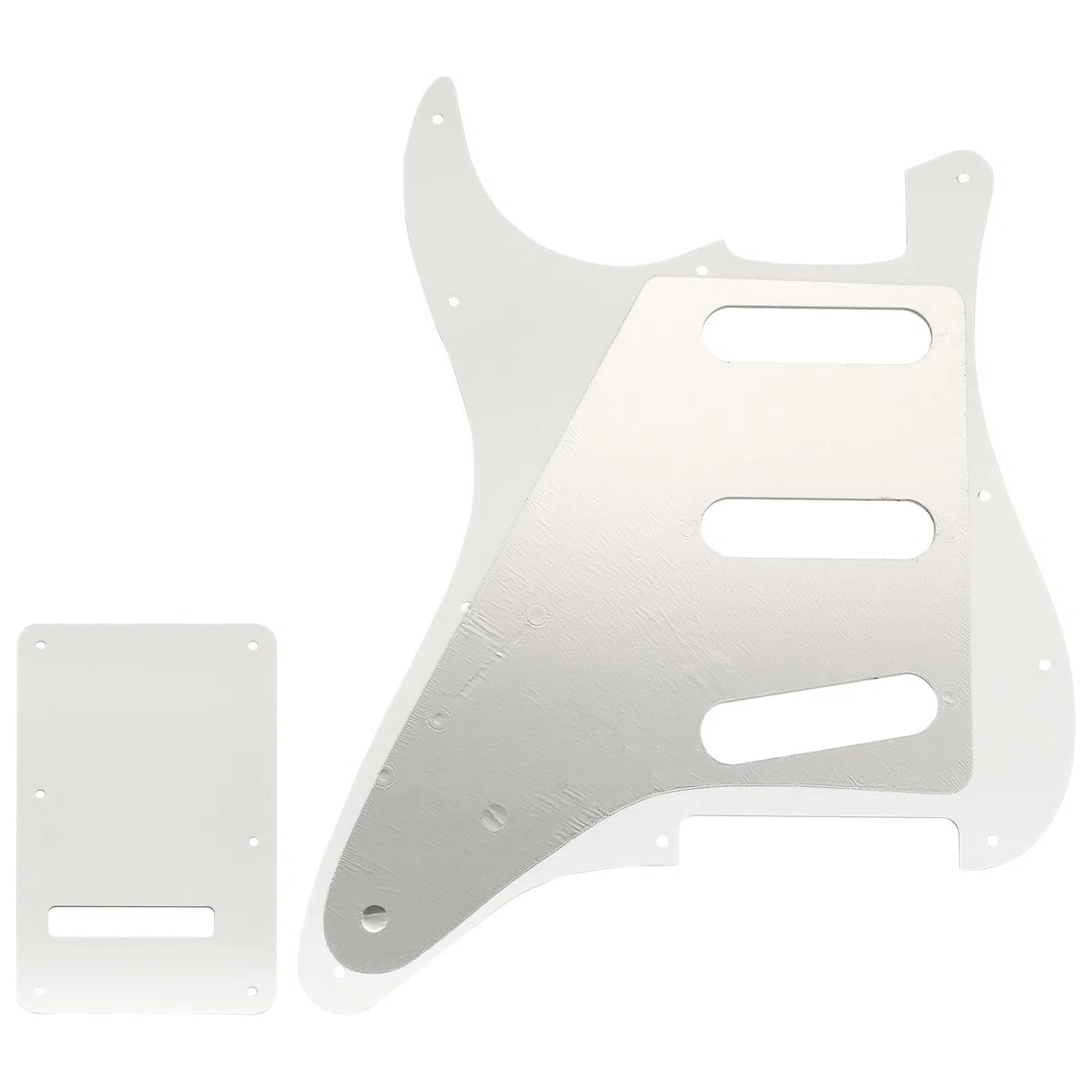 Musiclily Pro 11 Fori ST Battipenna e Piastra Posteriore Set per Chitarra Elettrica Squier Sonic Strat SSS, 3 strati Bianco