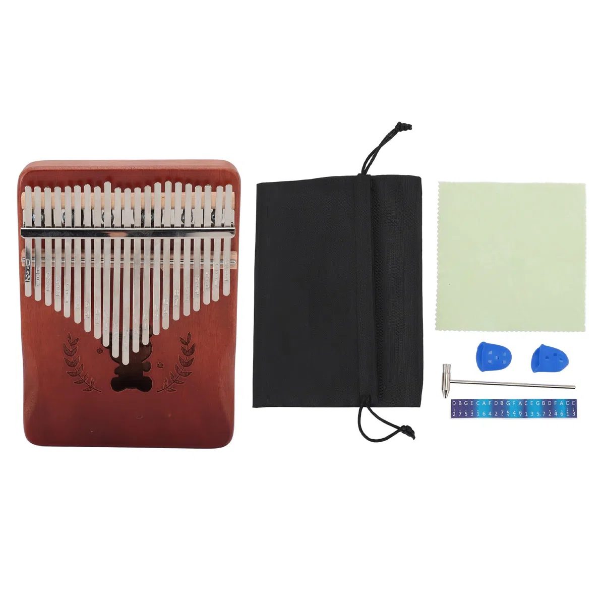 Pianoforte a Pollice a 21 Tasti, Struttura Stabile Kalimba in Legno con Sensazione di Comfort per l'esecuzione e l'intrattenimento Quotidiano (caffè sfumato)