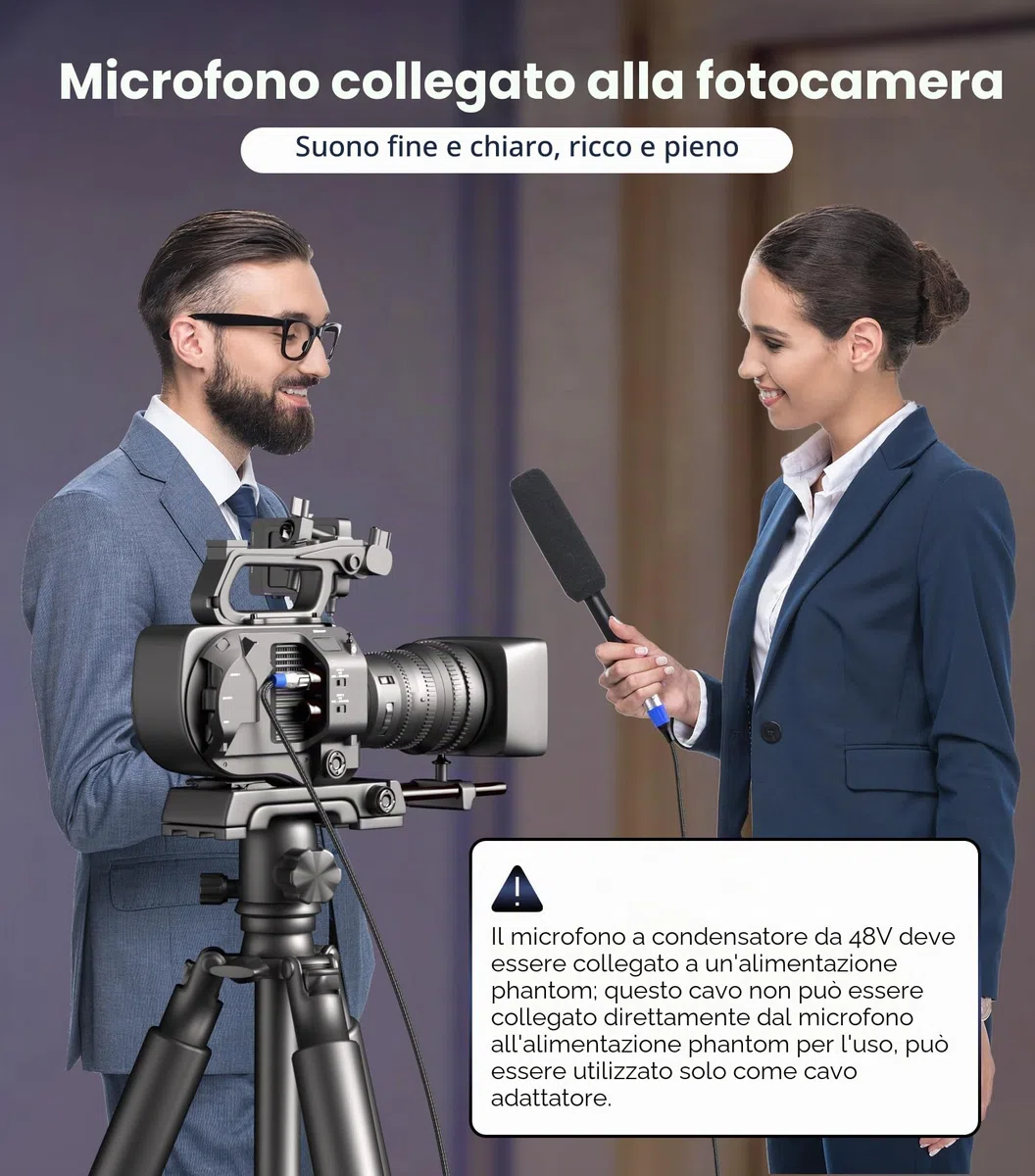 Tisino Cavo XLR Jack 3.5 mm, cavo da XLR femmina a mini jack 3,5 mm per microfono Aux per videocamere, fotocamere DSLR, dispositivo di registrazione per computer e altro ancora - 1M