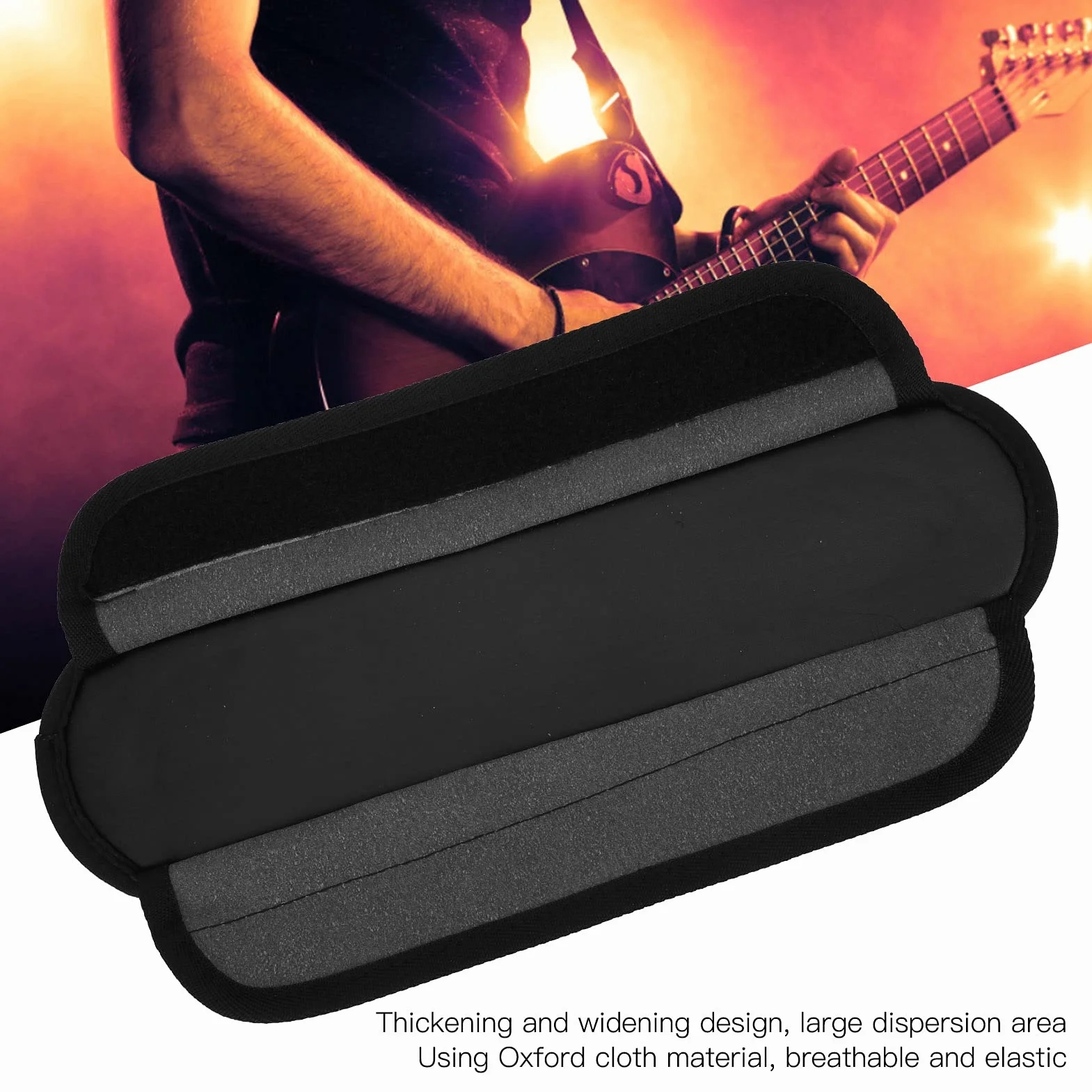 Cuscinetto per tracolla per chitarra, tessuto Oxford 600D con strato antiscivolo imbottito per chitarra