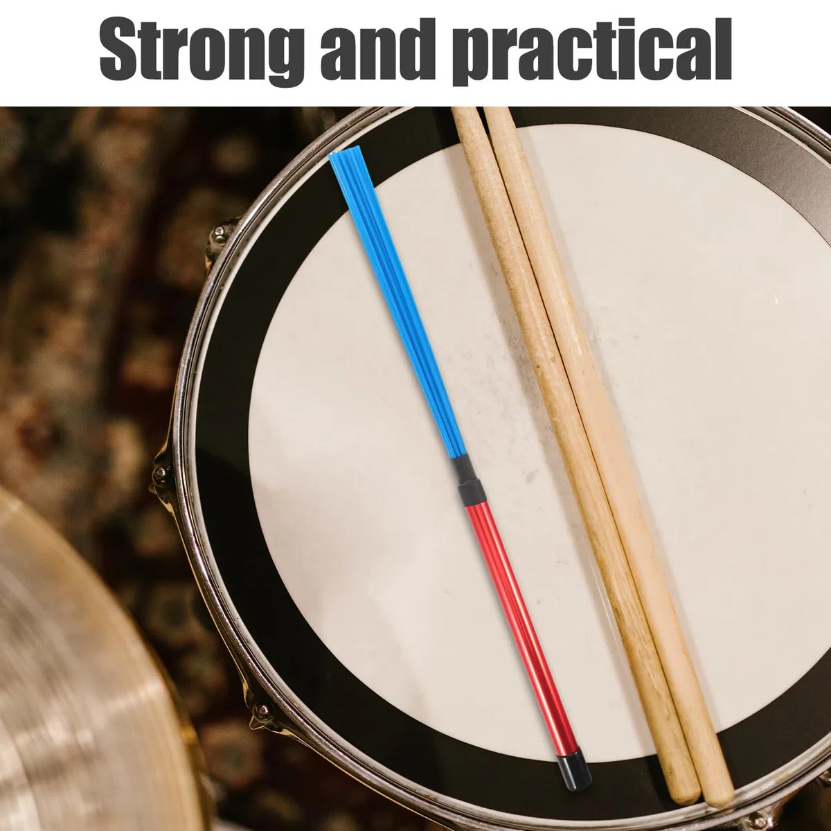 Spazzole Suono e in Nylon Batteria Manico Jazz per Pezzi di Alluminio, Struttura a Fascio, 2 Delicato effidabile Snare Drum e Cajon