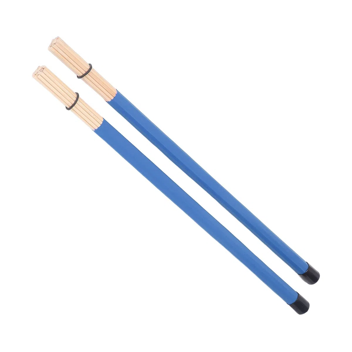 Set spazzole per batteria, spazzola per bacchette con manico in bambù da 2 pezzi e mazzuolo per kit di batteria jazz Strumento leggero a percussione e kit di accessori (Blue)