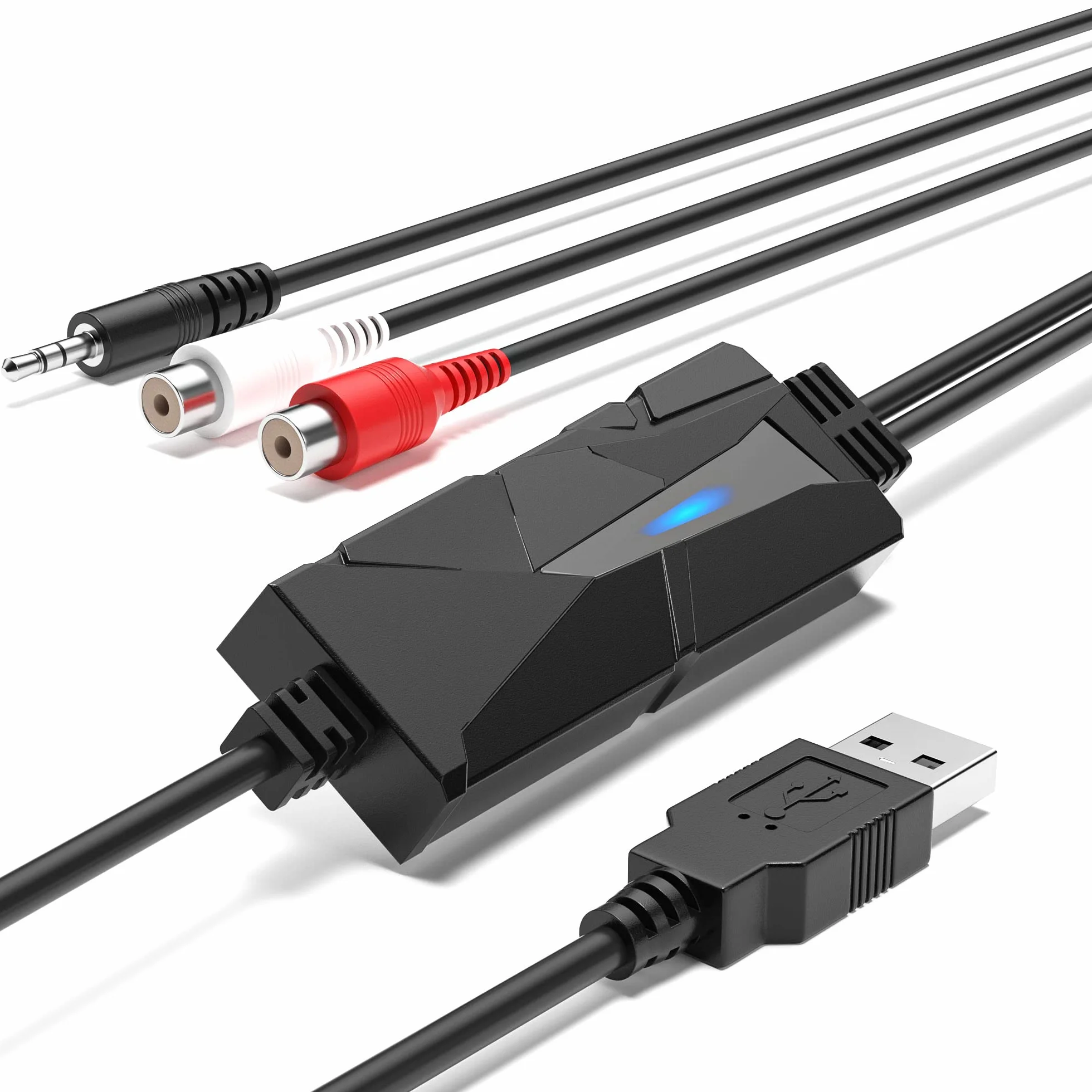 DigitalLife AuralynX Serie | Dispositivo di Acquisizione Audio USB – Converti Cassette in MP3 con Ingresso RCA o 3,5 mm, Compat. PC/Mac/Linux, per Creatori di Contenuti e Educatori 【1 pz/conf.】