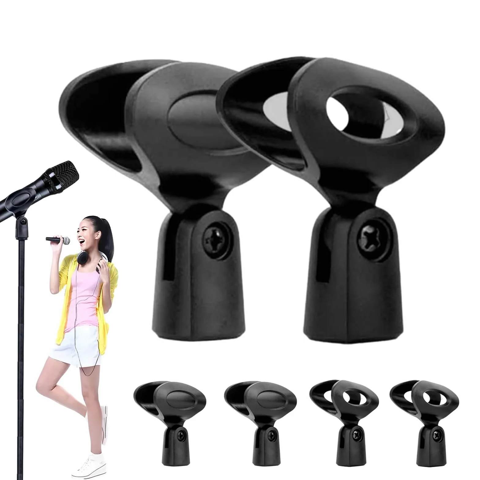 Supporto a Pinza per Microfono 6PCS Pinza Microfono Portamicrofono Clip per Microfono Universale con la Maggior Parte dei Microfoni Cablati e Wireless