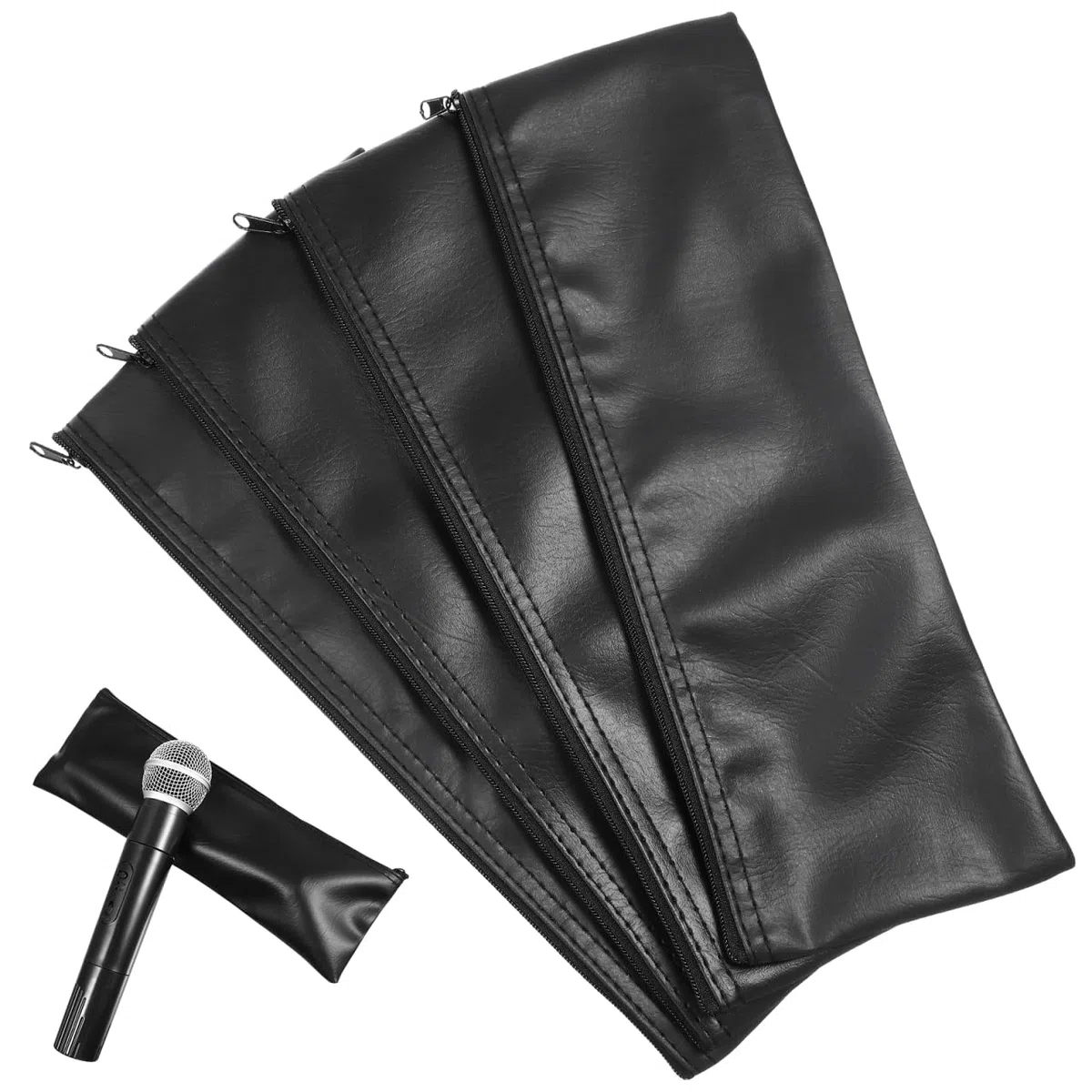 Toddmomy Custodia Microfono Portatile 12X4X0.2 Pollici Con Zip Resistente All'Usura Borsa Di Stoccaggio Protezione Polvere Graffi Per Microfoni Piccoli Viaggi Uso Esterno