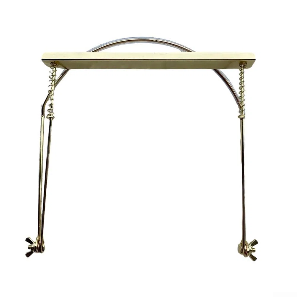 Supporto per armonica a 10 fori, staffa di supporto per armonica in metallo, supporto regolabile per collo (oro)