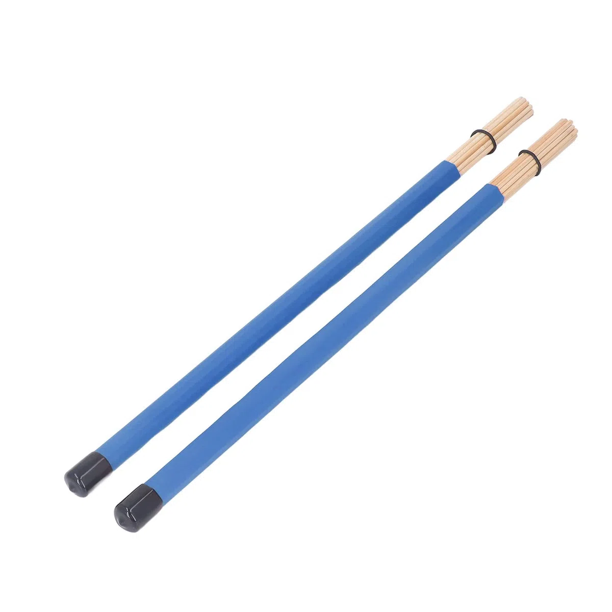 Set spazzole per batteria, spazzola per bacchette con manico in bambù da 2 pezzi e mazzuolo per kit di batteria jazz Strumento leggero a percussione e kit di accessori (Blue)