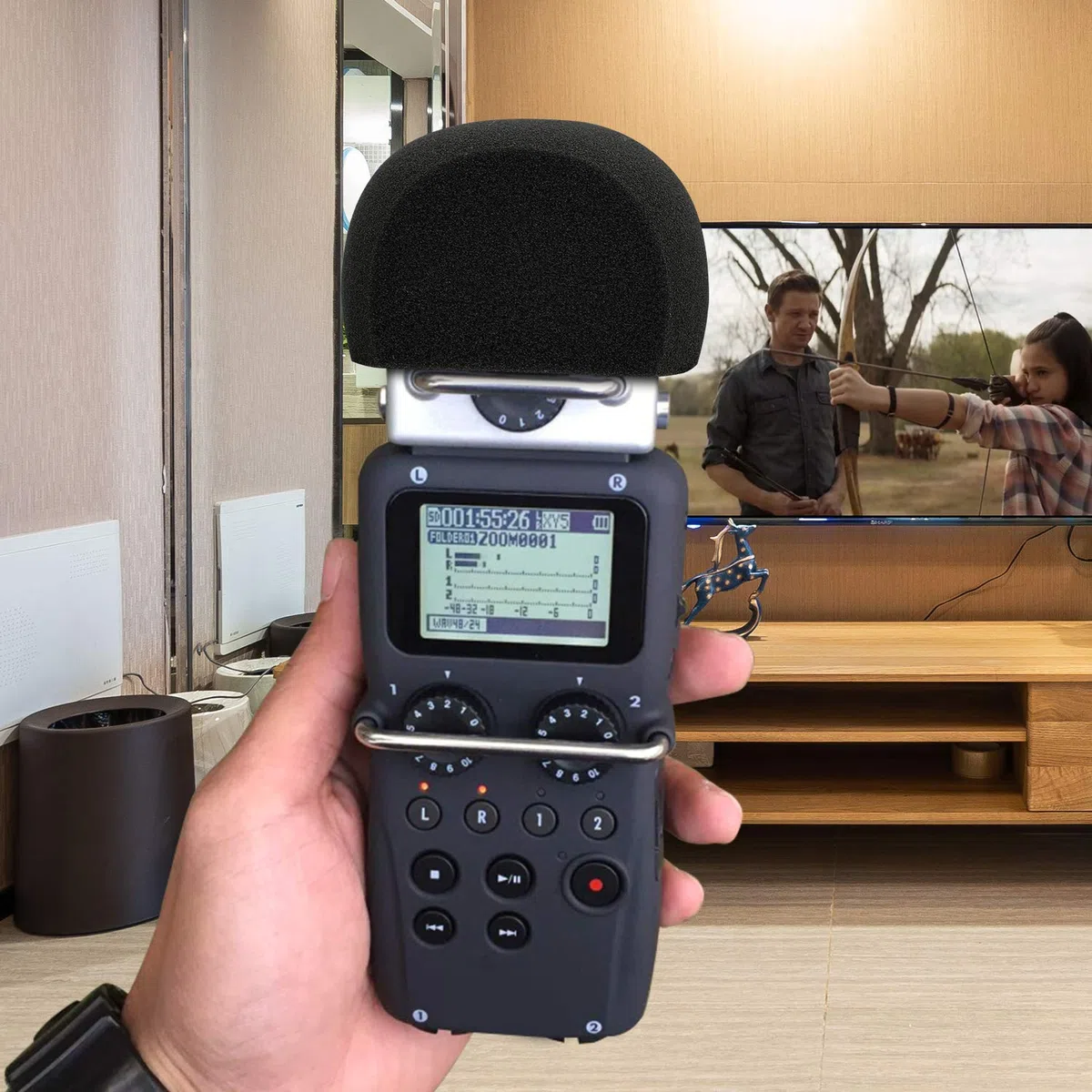 ChromLives Parabrezza per Microfono Parabrezza in Schiuma Compatibile con Zoom H5 H6 Registratore Portatile e Maneggevole Pelliccia e Schiuma 2 Pezzi