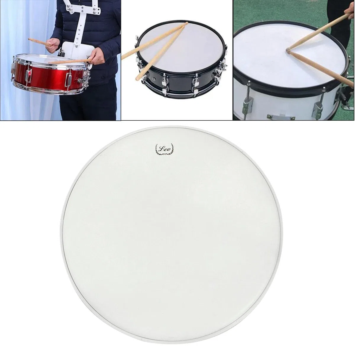 Pelle Rullante, Parti per Batteria Monostrato Sabbiato Satinato Elegante E Resistente Pelle per Batteria Fornisce Colori Brillanti E Caldi, 14 Pollici