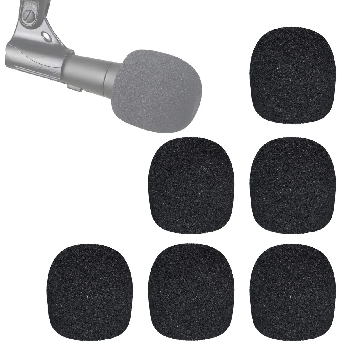 SM58 Mic Windscreen - Copertura per Parabrezza in Schiuma con Filtro Pop per Shure SM58 SM58-LC tipo di Microfono a Sfera per Ridurre i Rumori del Vento di YOUSHARES (6PCS）