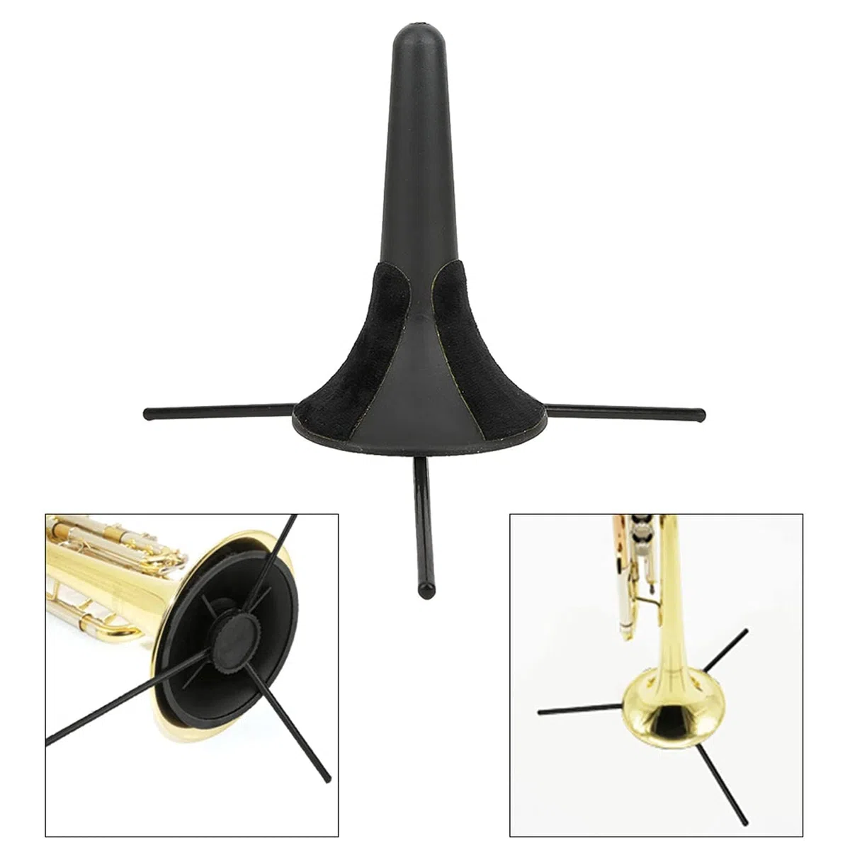 Supporto per Tromba, Supporto per Strumenti in Ottone Supporto Pieghevole Portatile con 3 Gambe Accessorio per Strumenti Musicali per Tromba Clarinetto