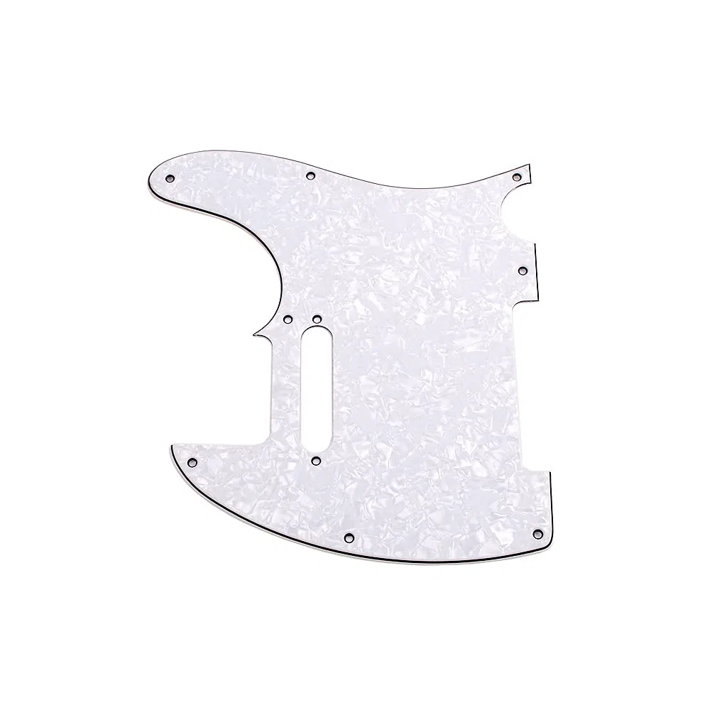 Alnicov 8 fori Tele Pickguard adatto per chitarra Telecaster standard USA/MX, 3Ply bianco perla